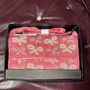 Rachel Zoe Pink Beaded Bow Shoulder Bag